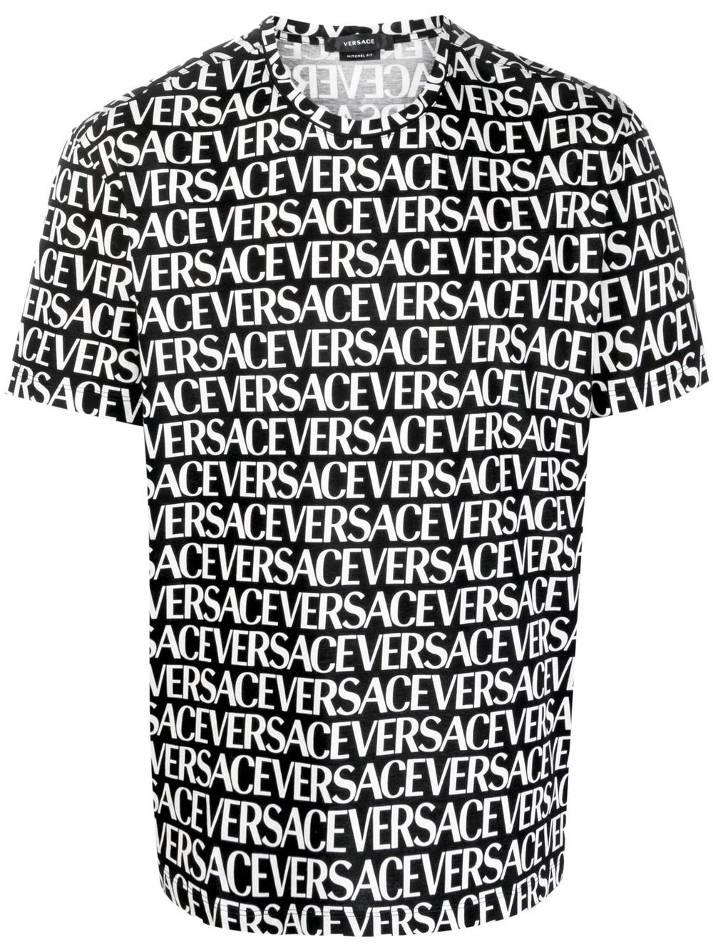 Versace logo印花棉T恤 - 黑色