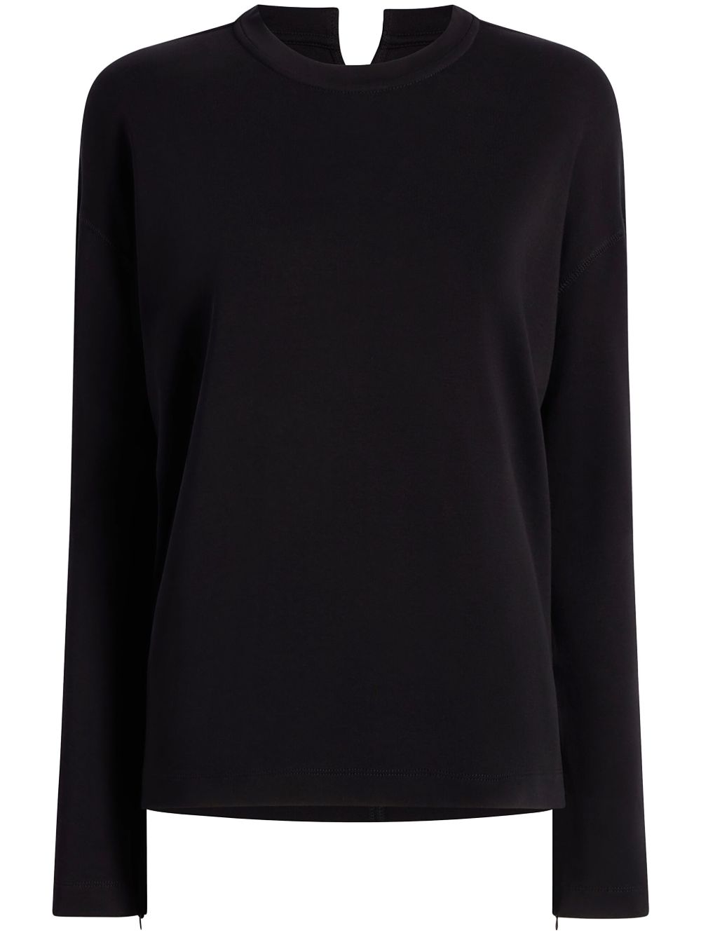 Another Tomorrow Luxe Seamed 棉T恤 - 黑色