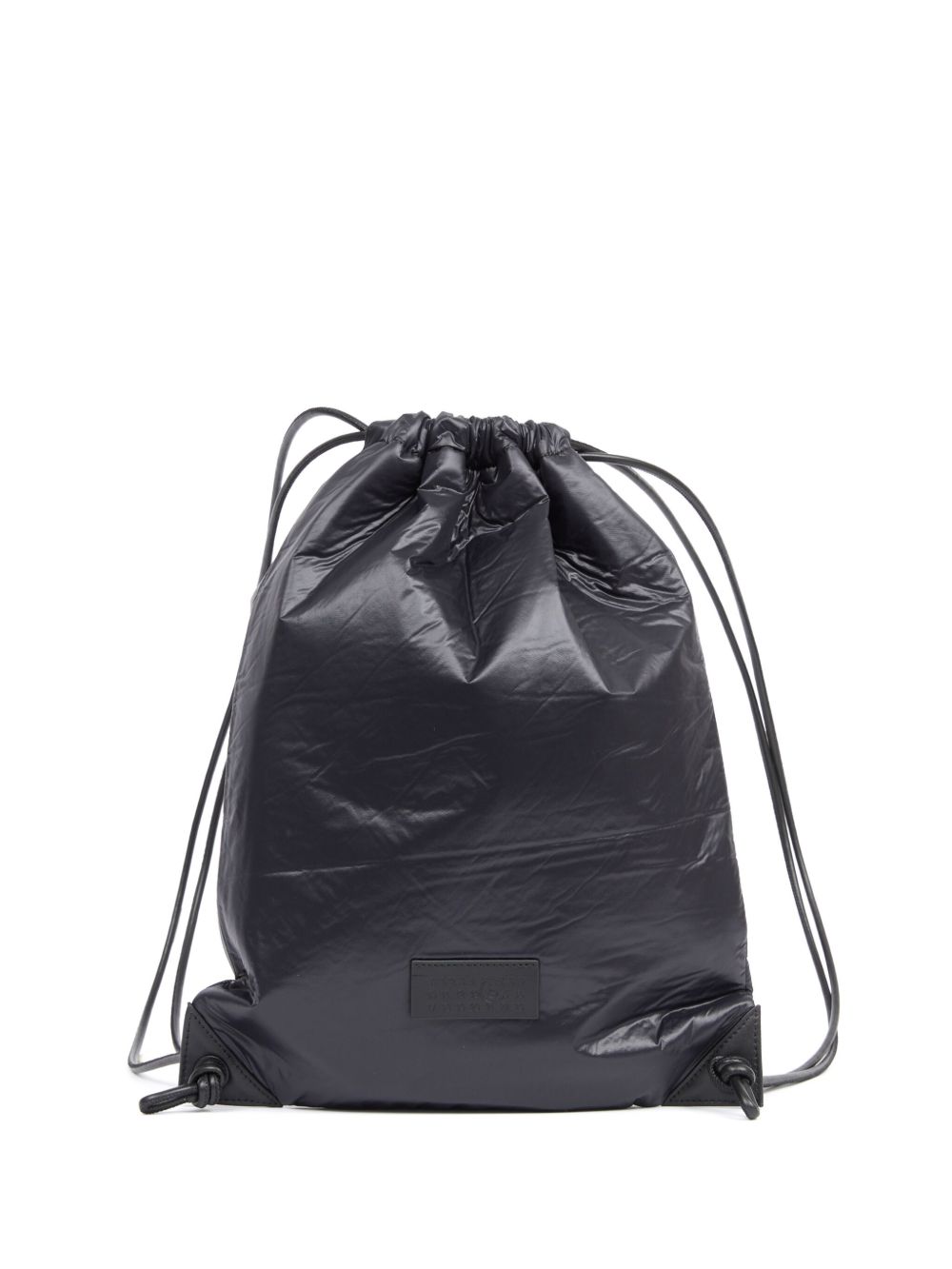 MM6 Maison Margiela 抽绳人造皮革双肩包 - 黑色