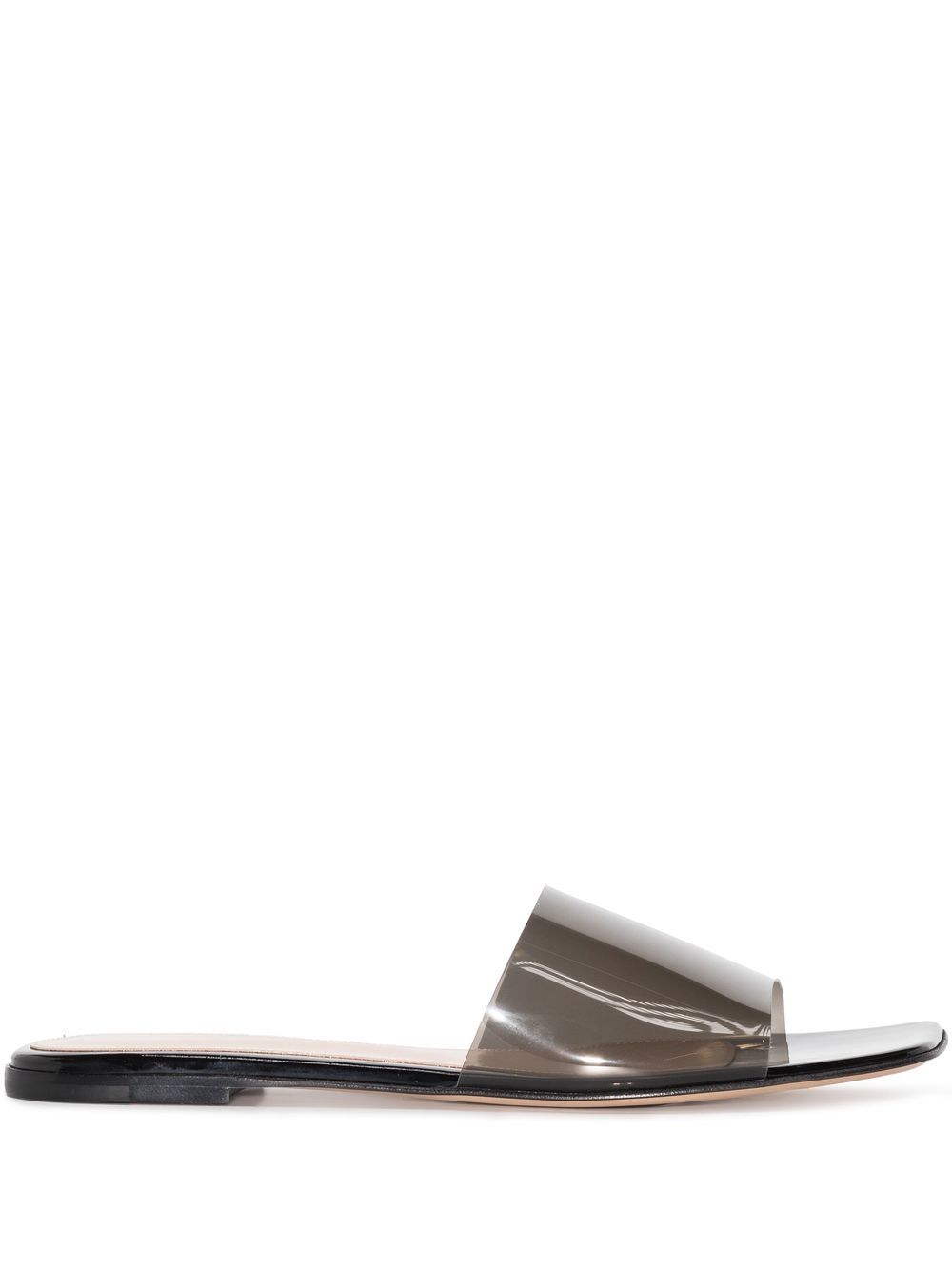 Gianvito Rossi 透明表面平底凉鞋 - 黑色