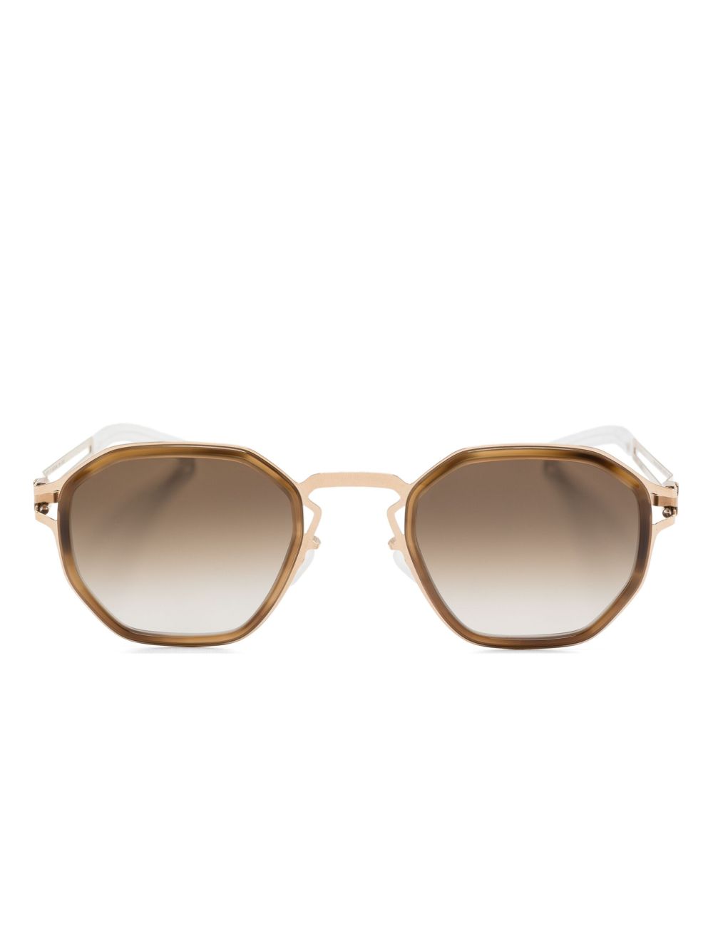 Mykita Gia 几何形镜框太阳眼镜 - 褐色