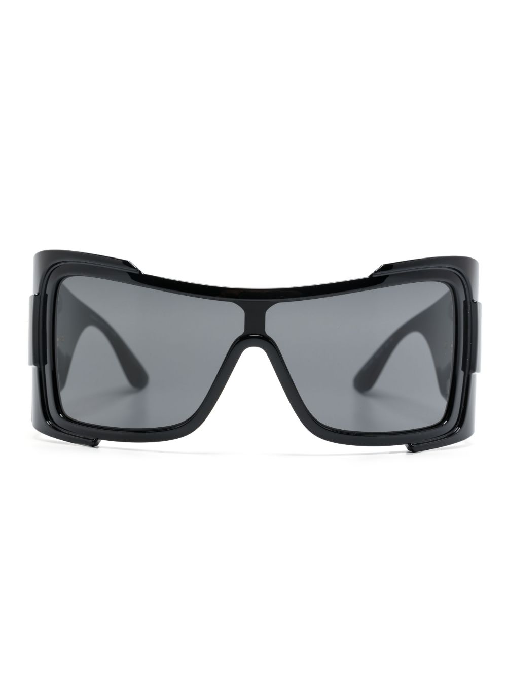 Versace Eyewear logo标牌超大框太阳眼镜 - 黑色