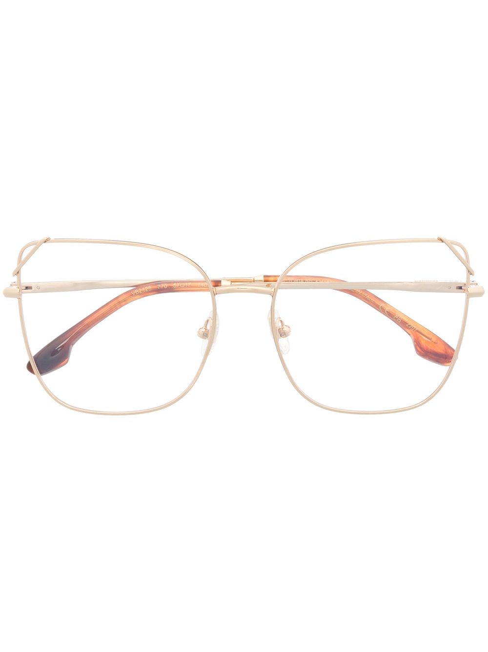 Victoria Beckham Eyewear 金属感方框眼镜 - 金色