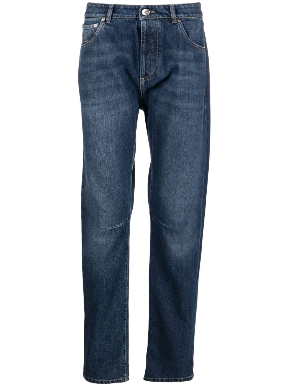 Brunello Cucinelli 中腰直筒牛仔裤 - 蓝色