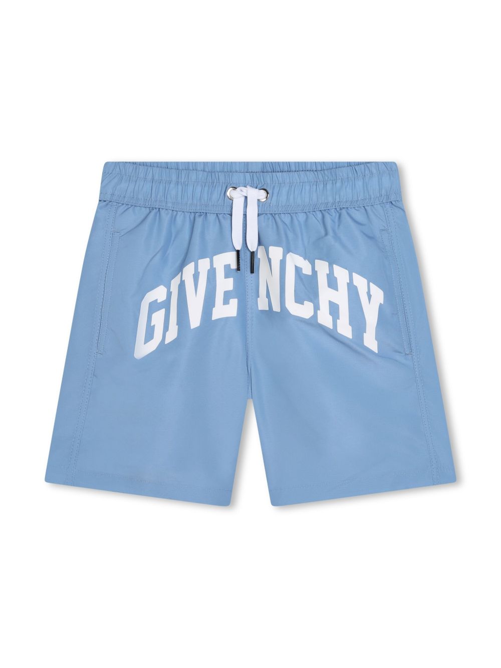 Givenchy Kids logo印花泳裤 - 蓝色