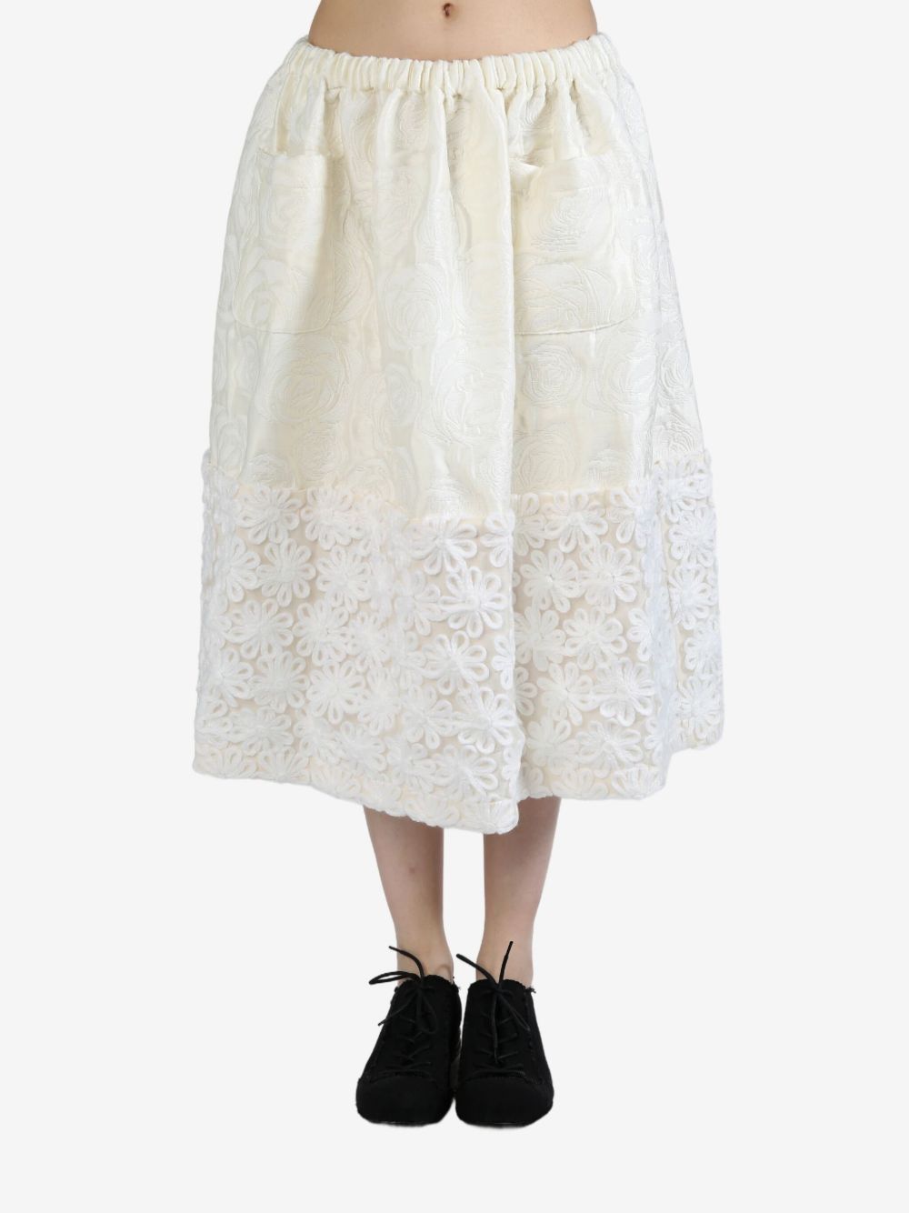 Comme des Garçons TAO floral midi skirt - 中性色