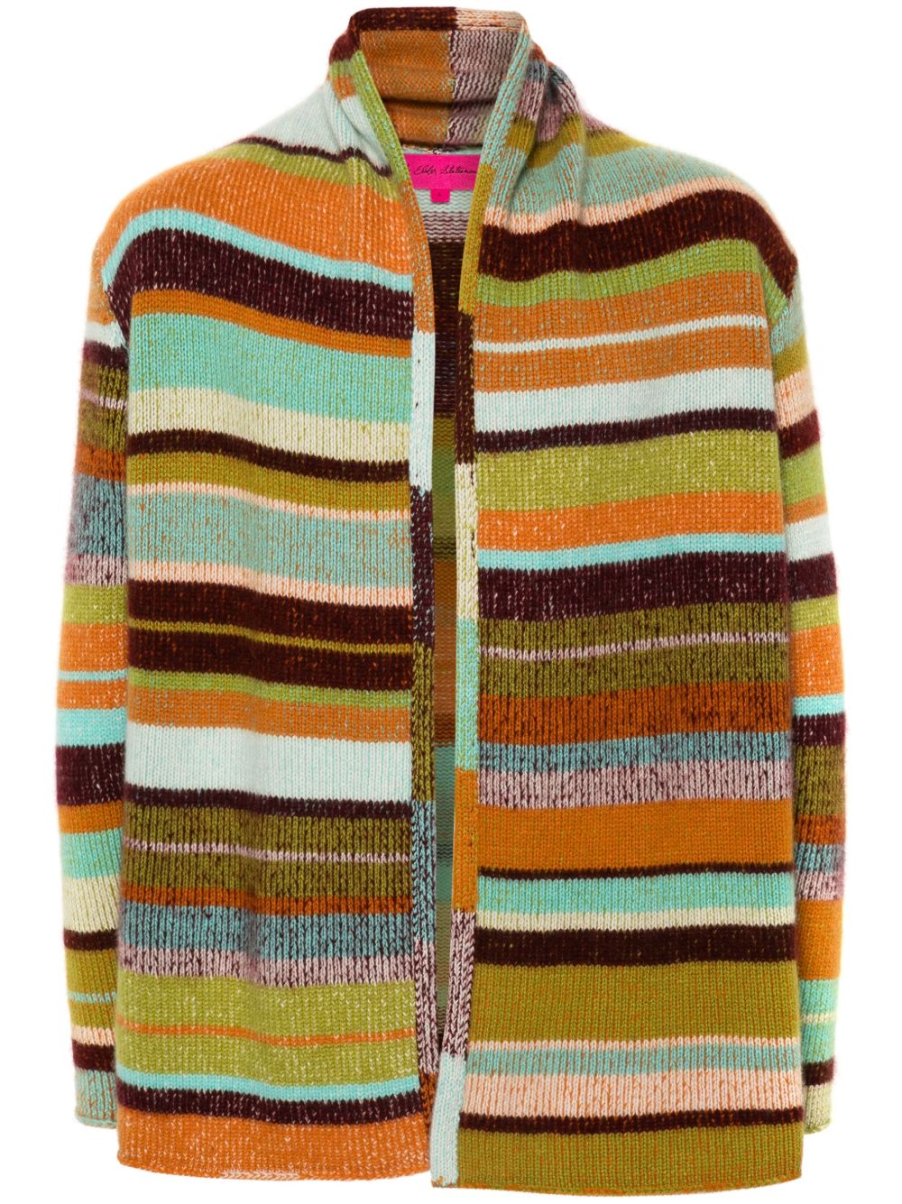 The Elder Statesman Stripe Italy 开衫 - 橘色
