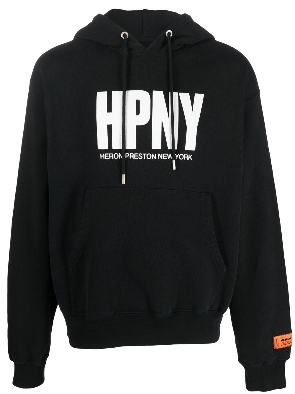 Heron Preston logo印花抽绳连帽衫 - 黑色