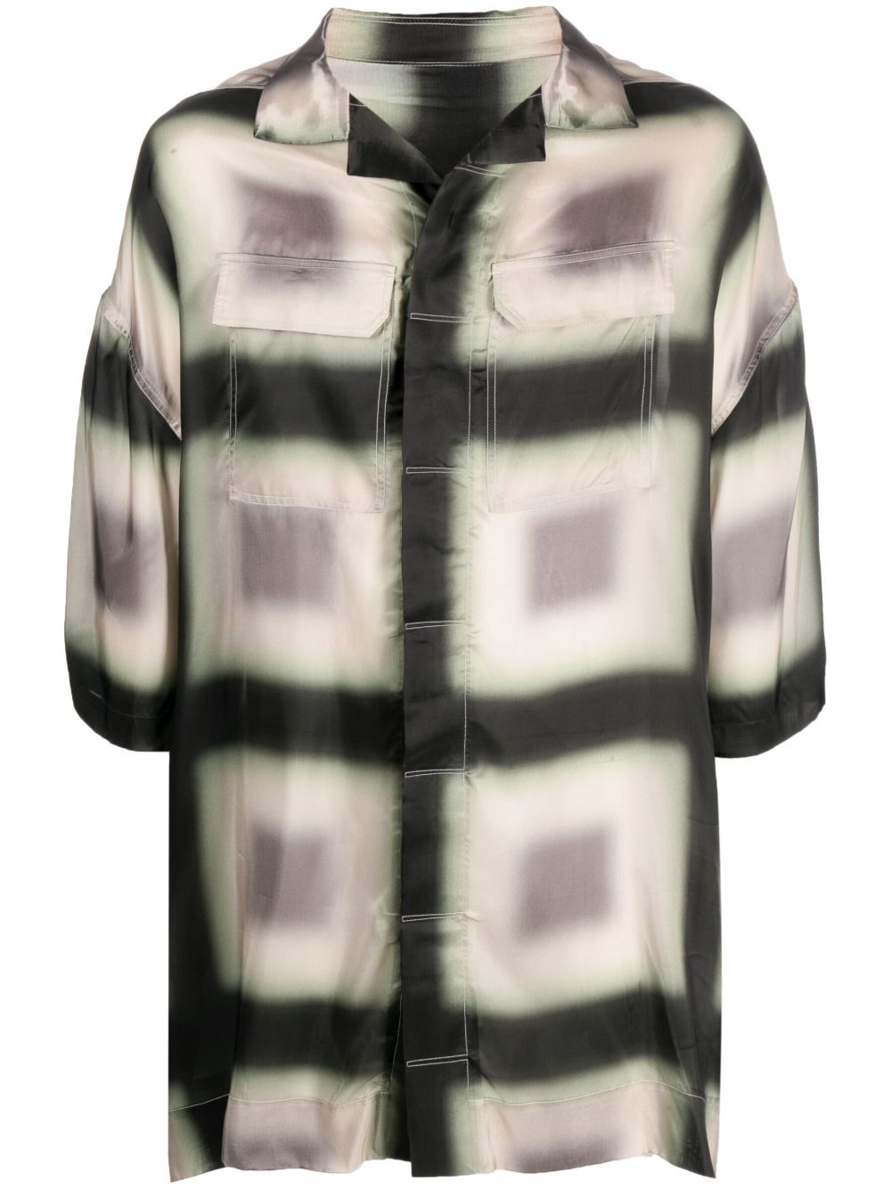 Rick Owens Magnum 超大款短袖衬衫 - 黑色