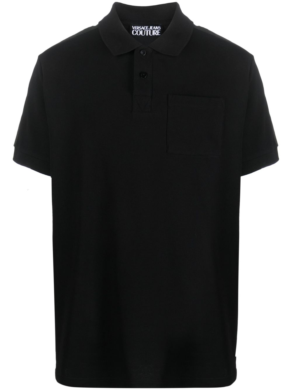Versace Jeans Couture logo织带棉polo衫 - 黑色