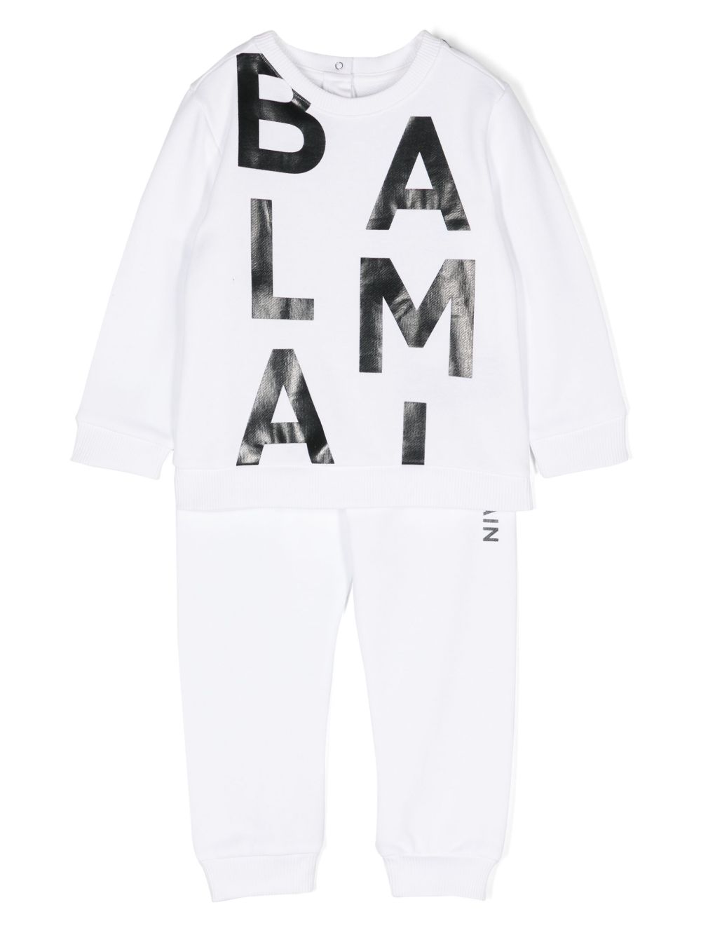 Balmain Kids logo印花运动套装 - 白色
