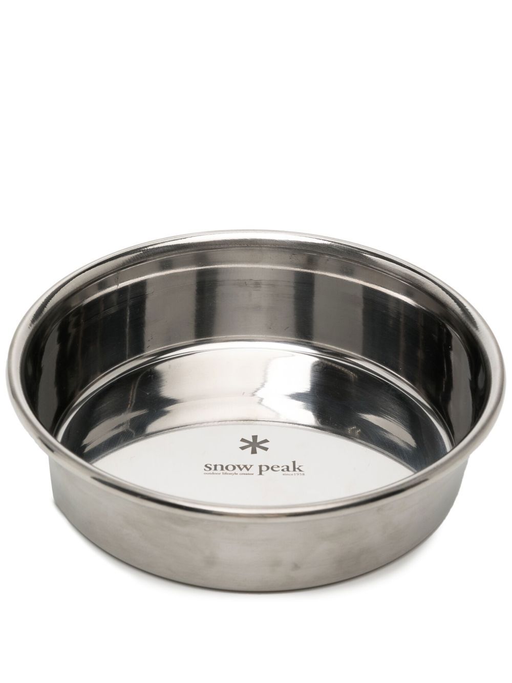 Snow Peak logo细节宠物狗餐碗 - 银色