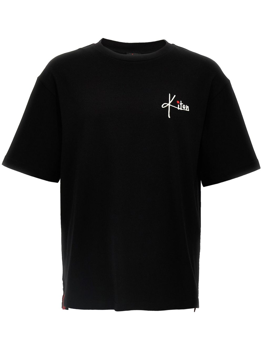 Kiton logo刺绣T恤 - 黑色