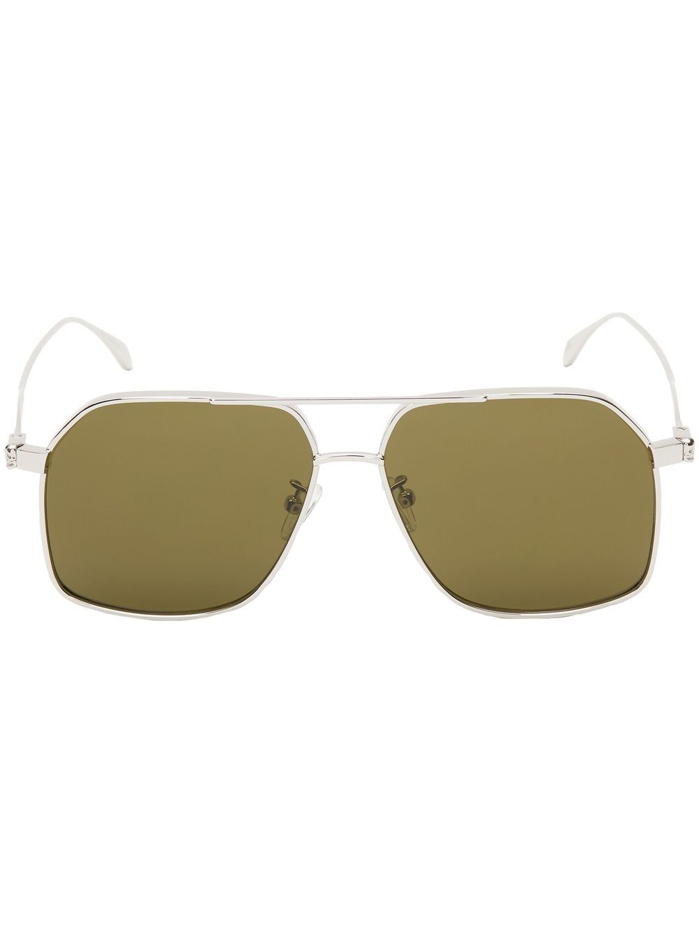 Alexander McQueen 六角形框太阳眼镜 - 银色