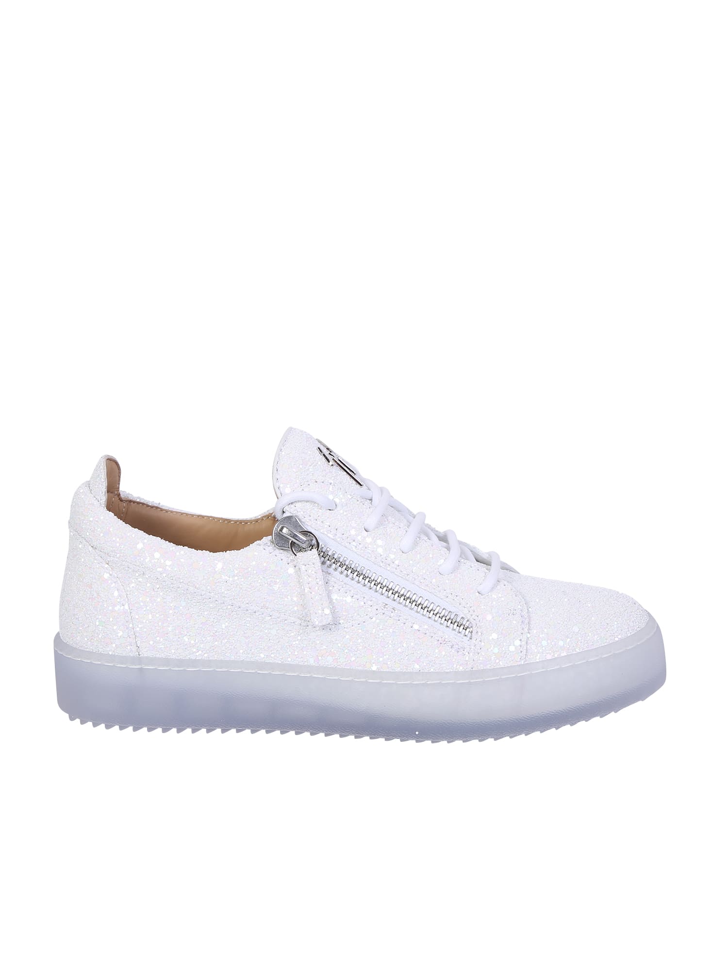 Giuseppe Zanotti White Glitter Trainers