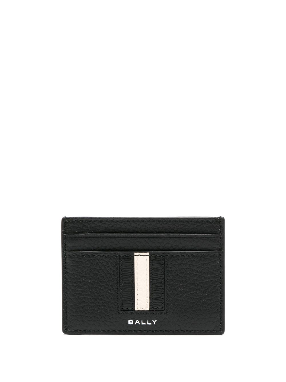 Bally logo印花皮质卡夹 - 黑色
