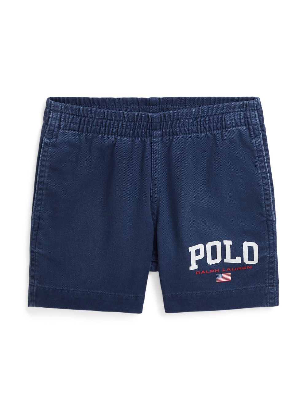 POLO RALPH LAUREN KIDS logo印花棉短裤 - 蓝色