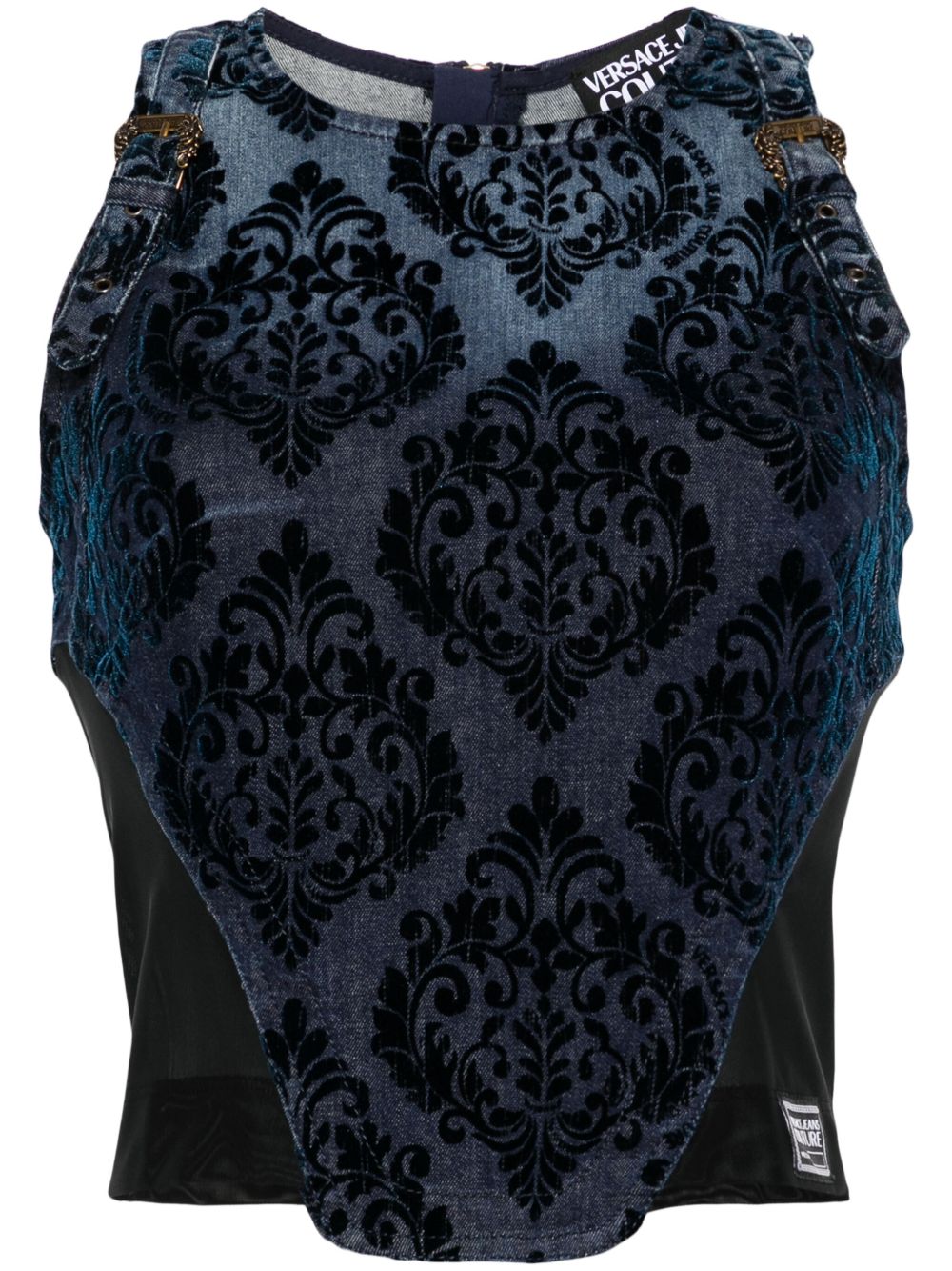 Versace Jeans Couture 植绒细节牛仔上衣 - 蓝色