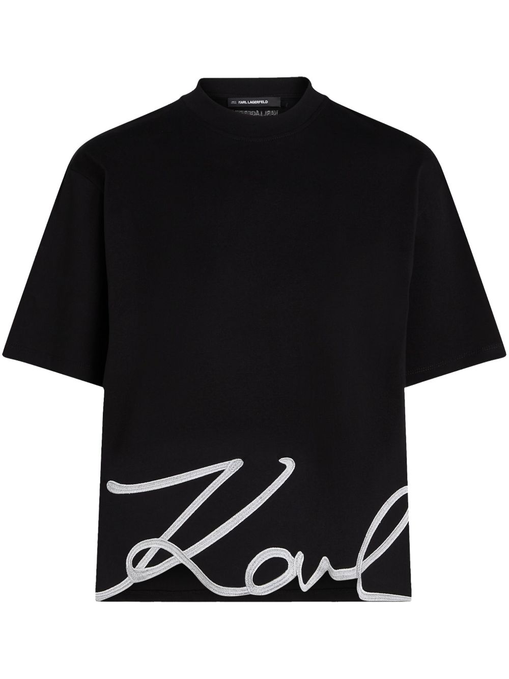 Karl Lagerfeld 经典图案下摆T恤 - 黑色