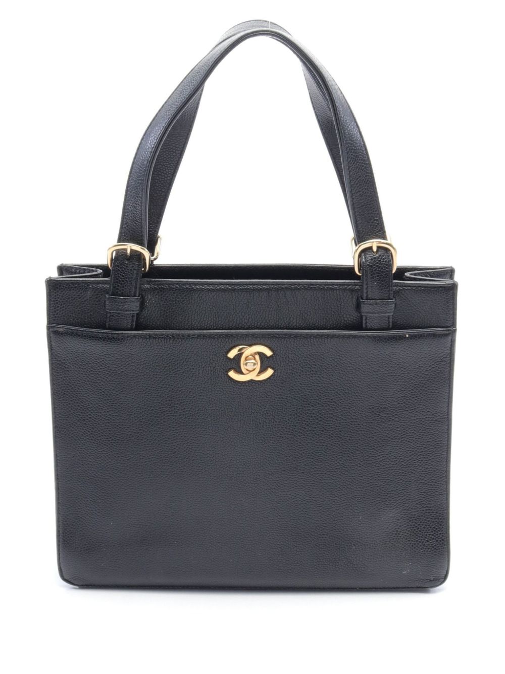 CHANEL Pre-Owned CC 旋扣手提包（1997-1999年典藏款） - 黑色