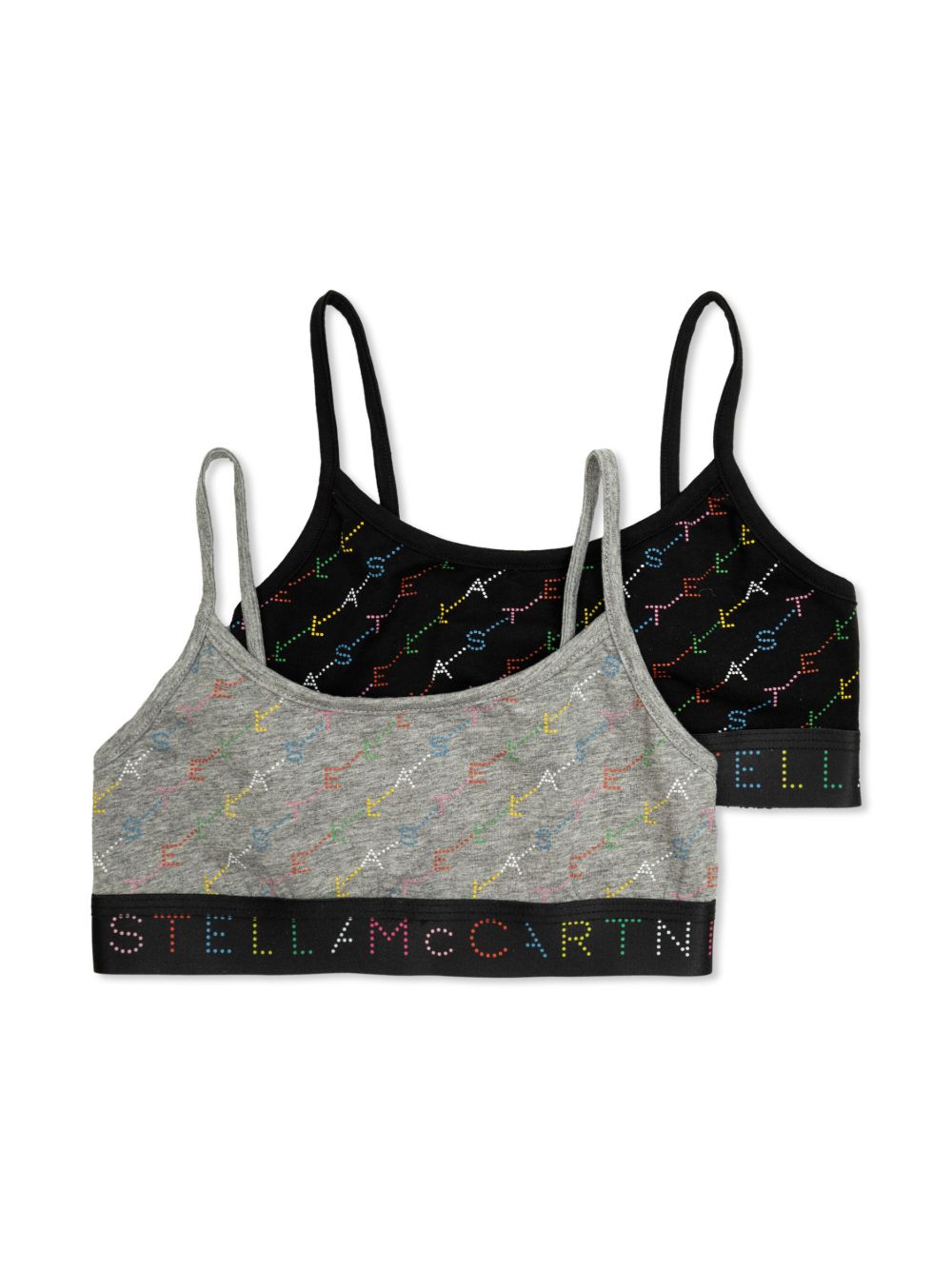 Stella McCartney Kids logo印花文胸（两件装） - 灰色