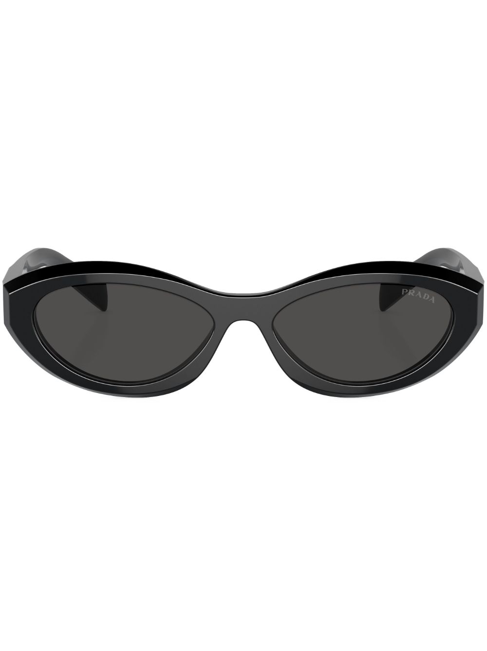 Prada Eyewear 椭圆框太阳眼镜 - 黑色