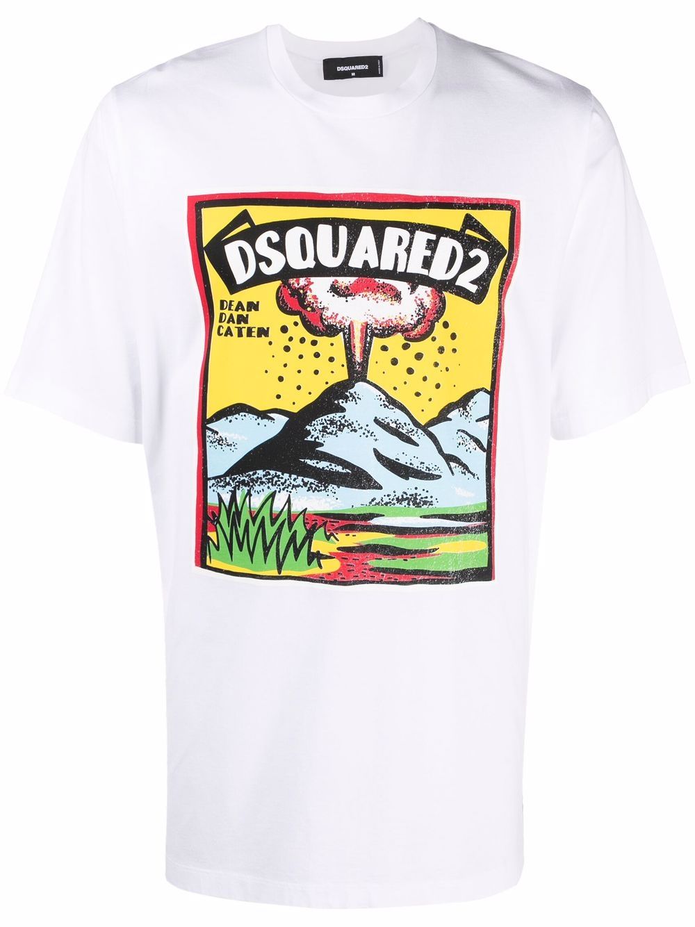DSQUARED2 D2次方 图案印花棉质T恤 - 白色