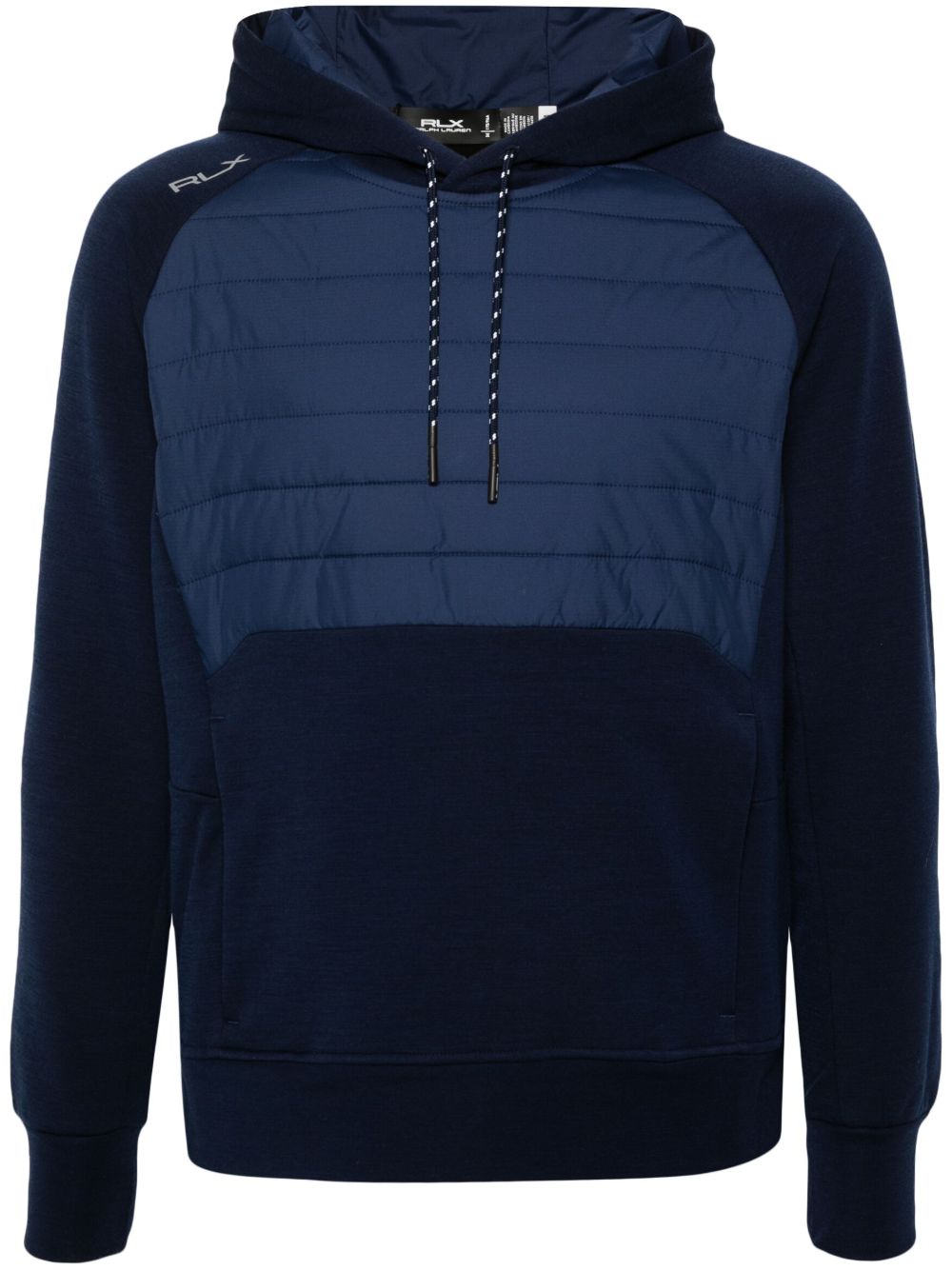 RLX Ralph Lauren 对比拼接连帽衫 - 蓝色