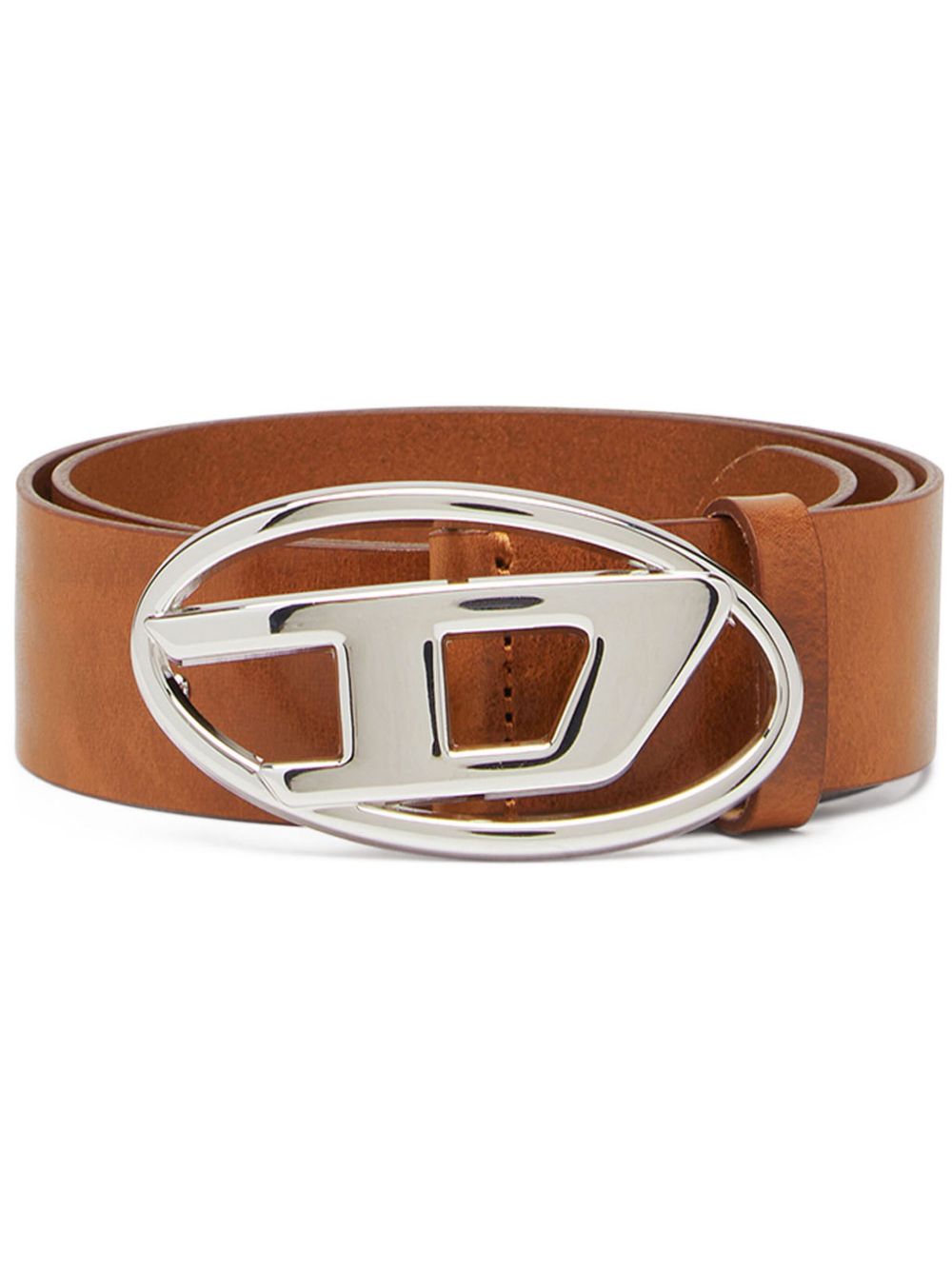 Diesel 1DR logo扣环腰带 - 褐色