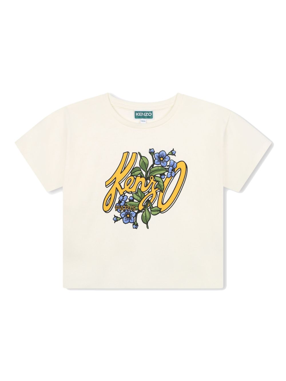 Kenzo Kids logo印花棉T恤 - 白色