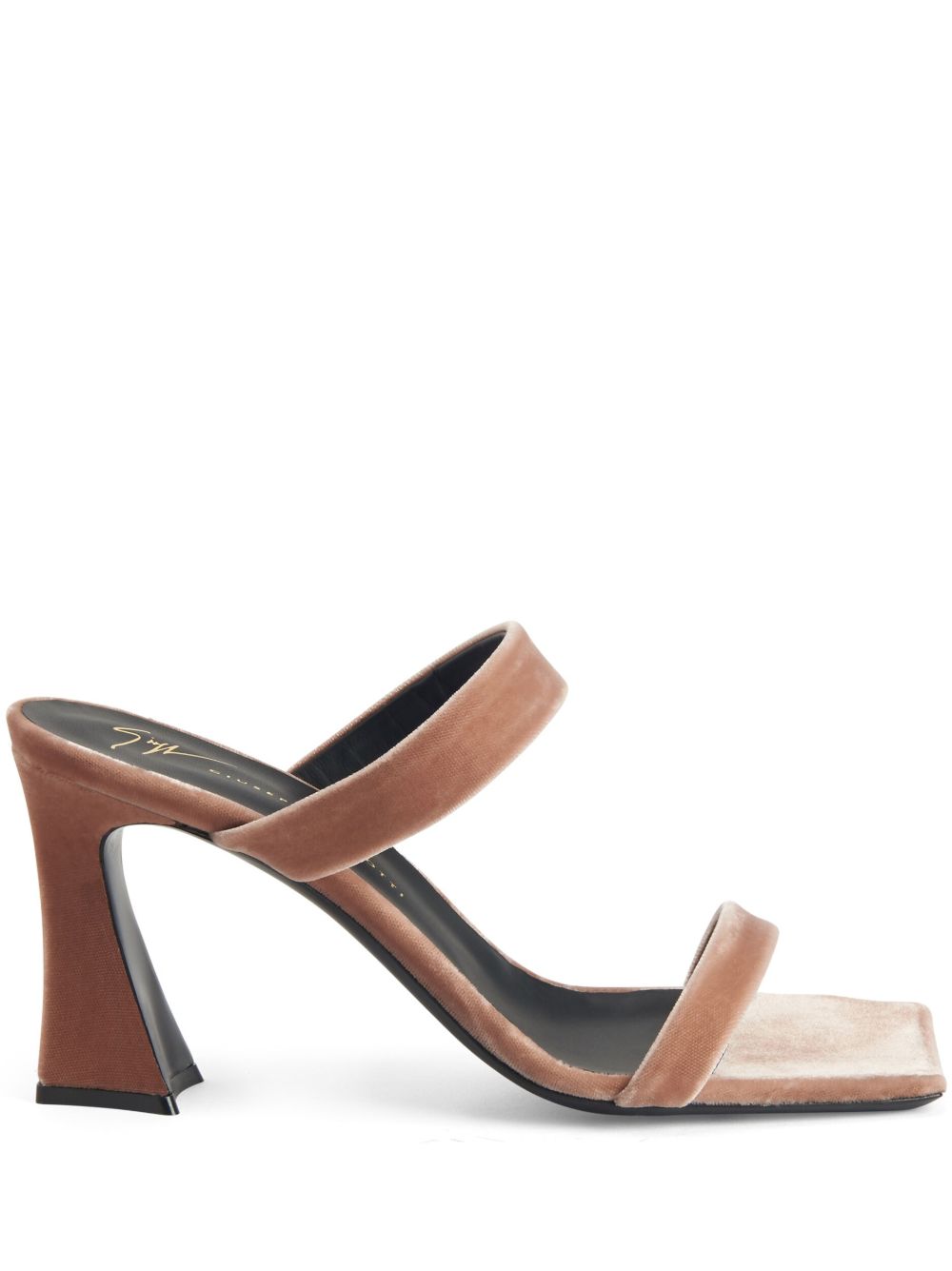 Giuseppe Zanotti Flaminia 高跟丝绒凉鞋 - 褐色