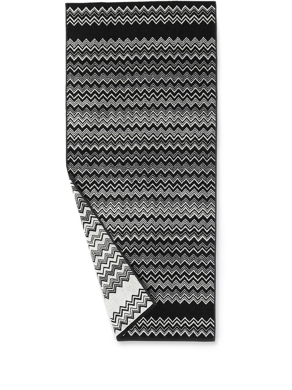 Missoni Home Keith 人字纹印花沐浴毛巾 - 黑色