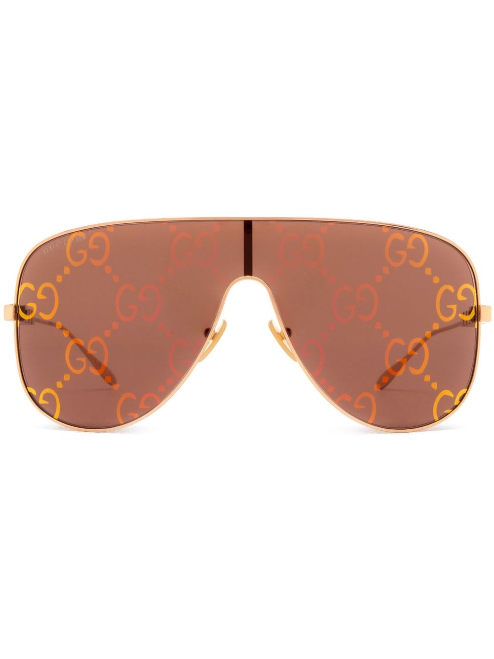 Gucci Eyewear 飞行员镜框太阳眼镜 - 金色