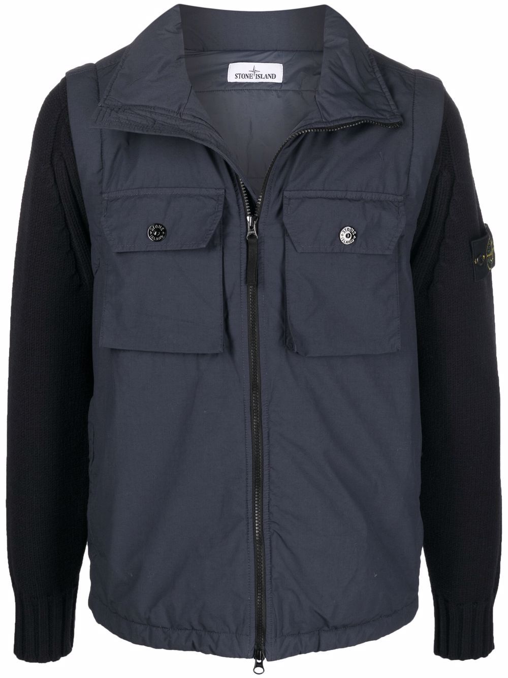 Stone Island 可拆式衣袖填充夹克 - 蓝色
