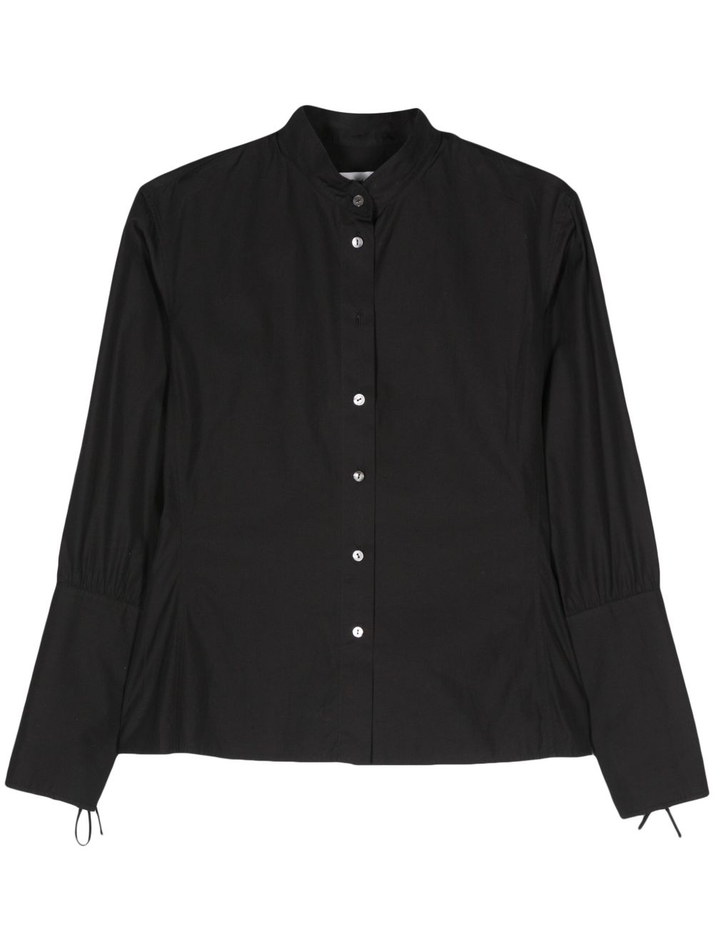 Saint Laurent Pre-Owned 直领府绸衬衫（2000年代典藏款） - 黑色