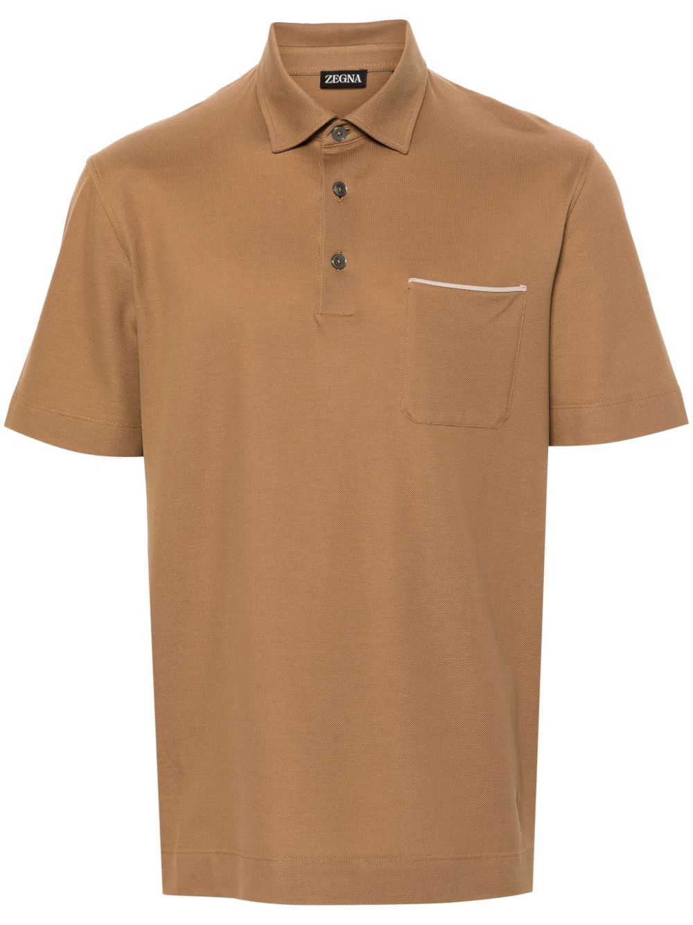 Zegna 贴袋polo衫 - 中性色