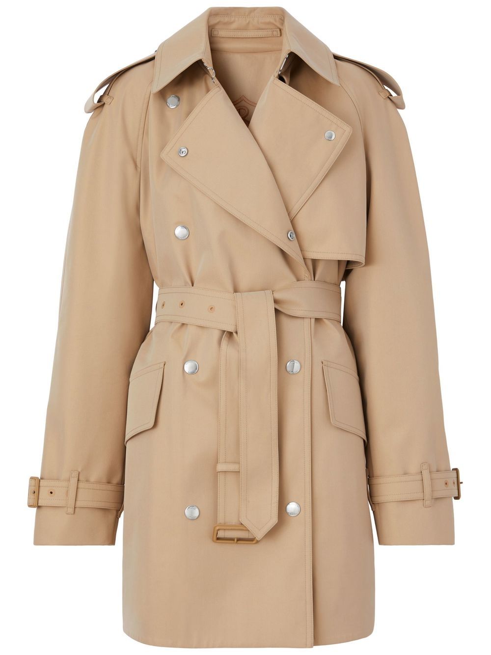 Burberry 粘合面料棉华达呢风衣 - 褐色
