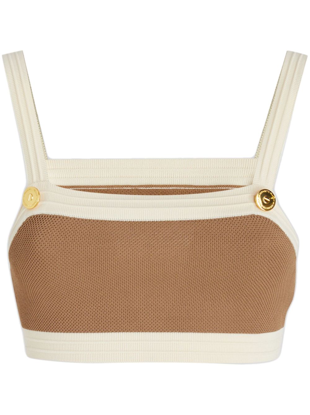 Elisabetta Franchi logo纽扣上衣 - 褐色