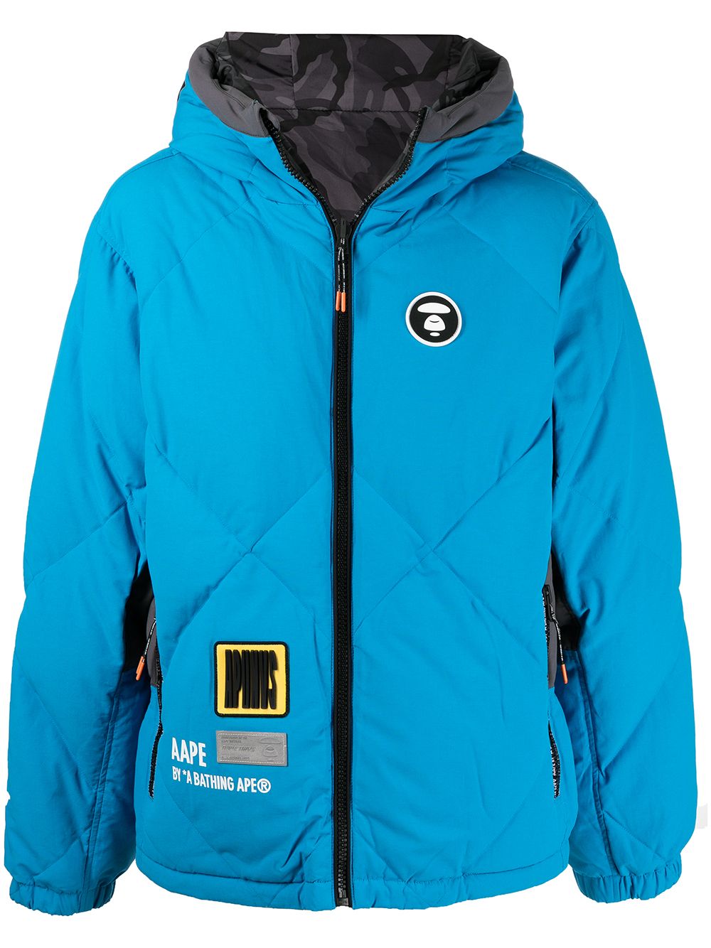 AAPE BY *A BATHING APE® 绗缝连帽夹克 - 蓝色