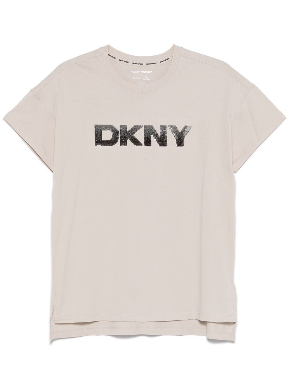 DKNY logo亮片T恤 - 中性色