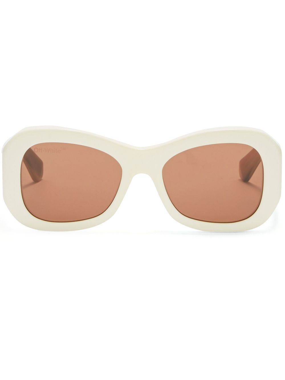 Off-White Eyewear logo印花太阳眼镜 - 褐色