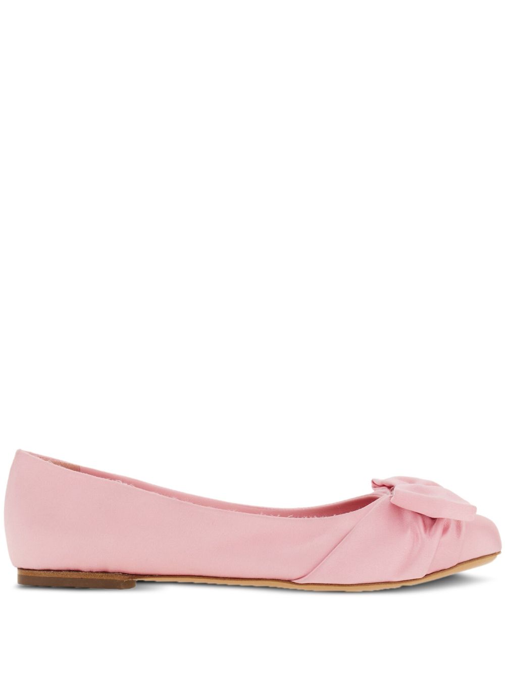 Ferragamo Vara 蝴蝶结细节皮质乐福鞋 - 粉色