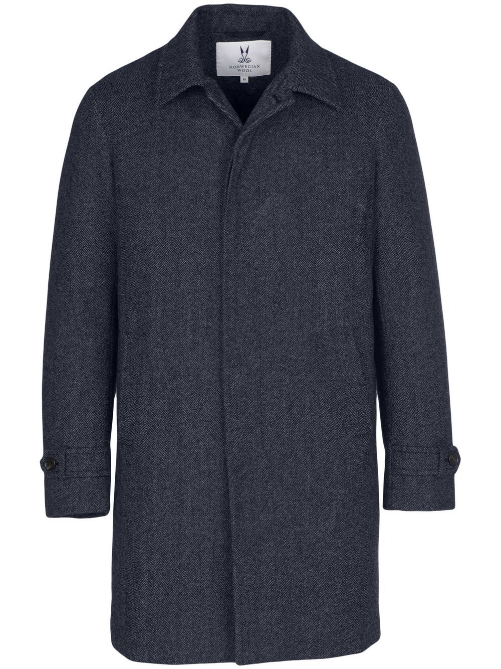 Norwegian Wool 单排扣羽绒外套 - 蓝色