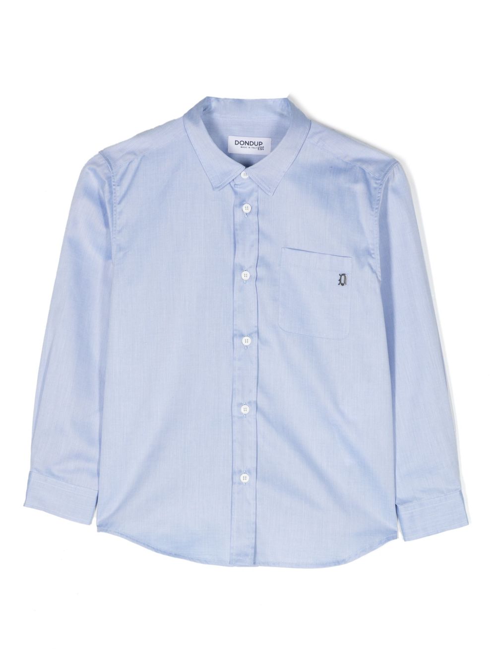 DONDUP KIDS logo标牌棉衬衫 - 蓝色