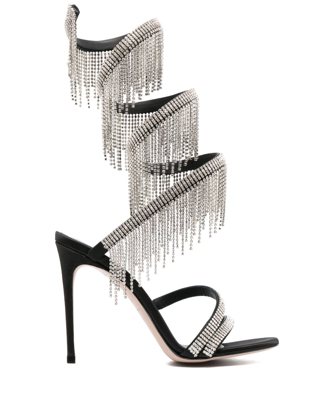 Le Silla Jewels 流苏细节高跟凉鞋 - 黑色