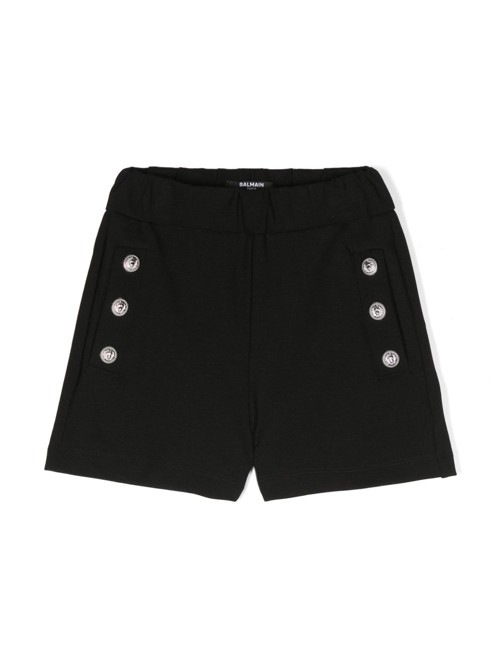 Balmain Kids Coin 雕刻纽扣短裤 - 黑色