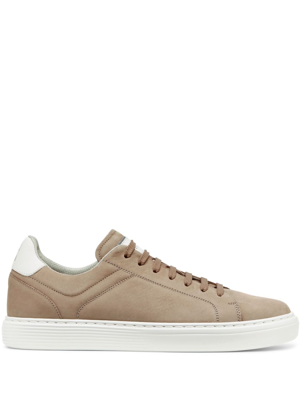 Brunello Cucinelli 绒面皮系带运动鞋 - 褐色