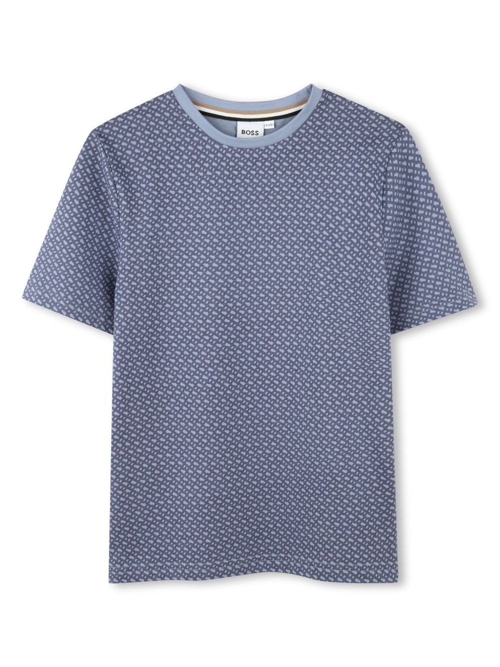BOSS Kidswear 经典logo印花棉T恤 - 蓝色