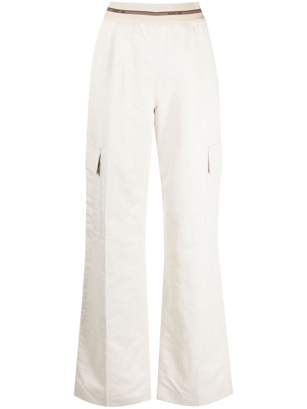 Helmut Lang logo裤腰褶饰工装裤 - 中性色