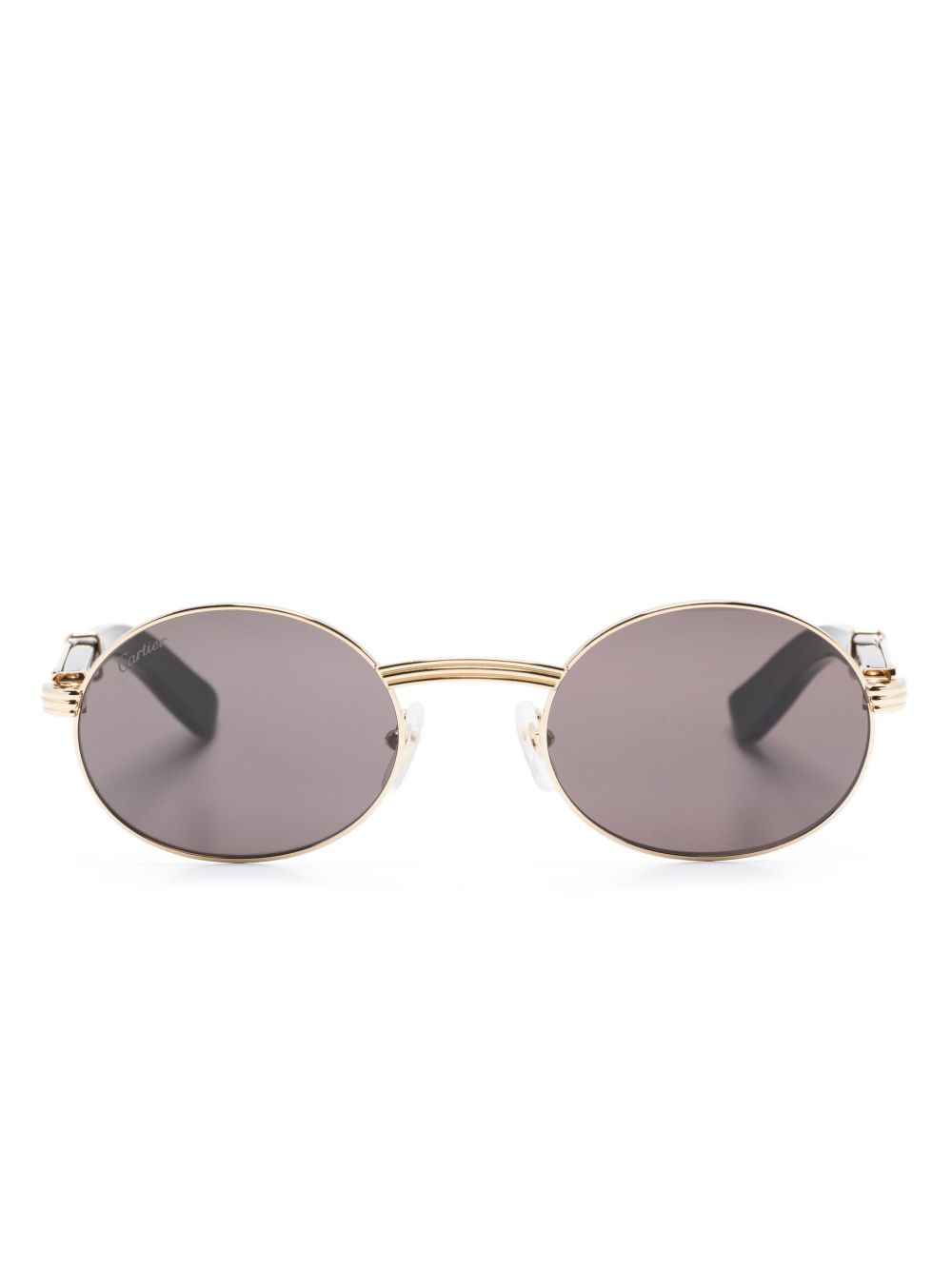 Cartier Eyewear Giverny 椭圆形框太阳眼镜 - 黑色